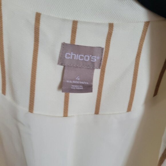 NWT CHICO Elongated Ponte Striped Vest/Jacket (Size: 4) - Picture 2 of 8